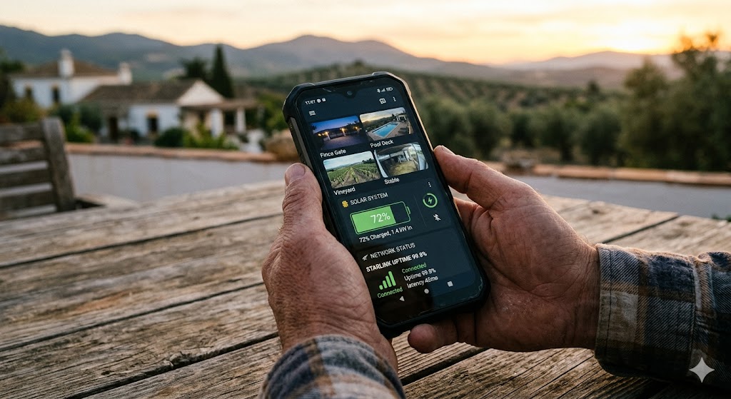 Estate management dashboard on mobile device