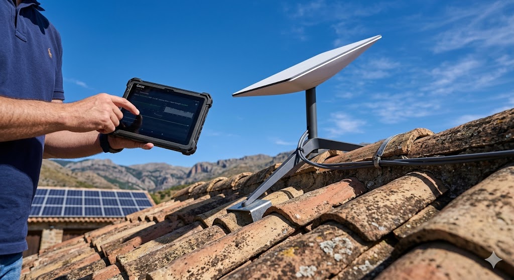 Satellite internet setup for rural estate connectivity